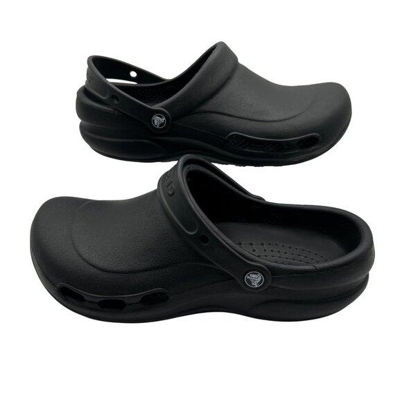 Crocs Mens 11 Classic Bistro Black Clogs Casual Work Comfort Shoes Beach Sandals - Picture 1 of 9